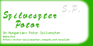 szilveszter potor business card